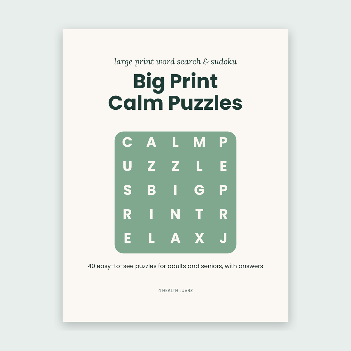 Big Print Calm Puzzles – Large Print Word Search & Sudoku (Printable)