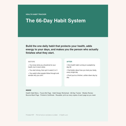 The 66-Day Habit System printable cover