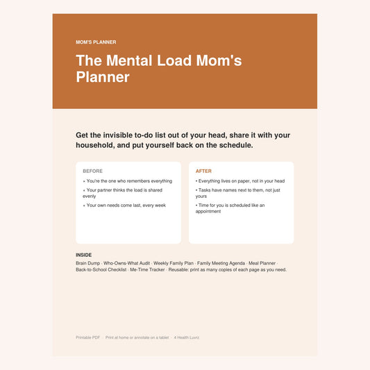 The Mental Load Mom's Planner printable cover