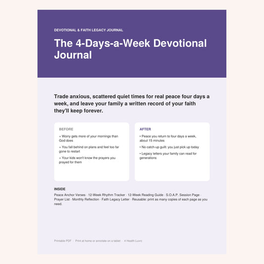 The 4-Days-a-Week Devotional Journal printable cover