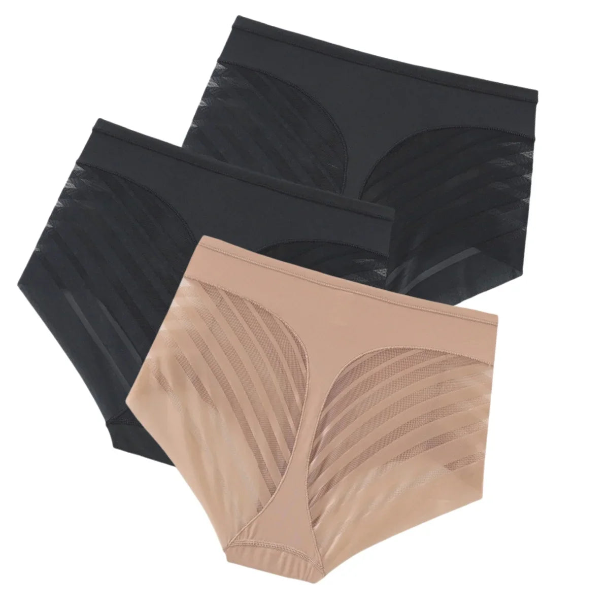 Shaping Briefs 3-Pack – Mid-Rise with Mesh Back (M–3XL)