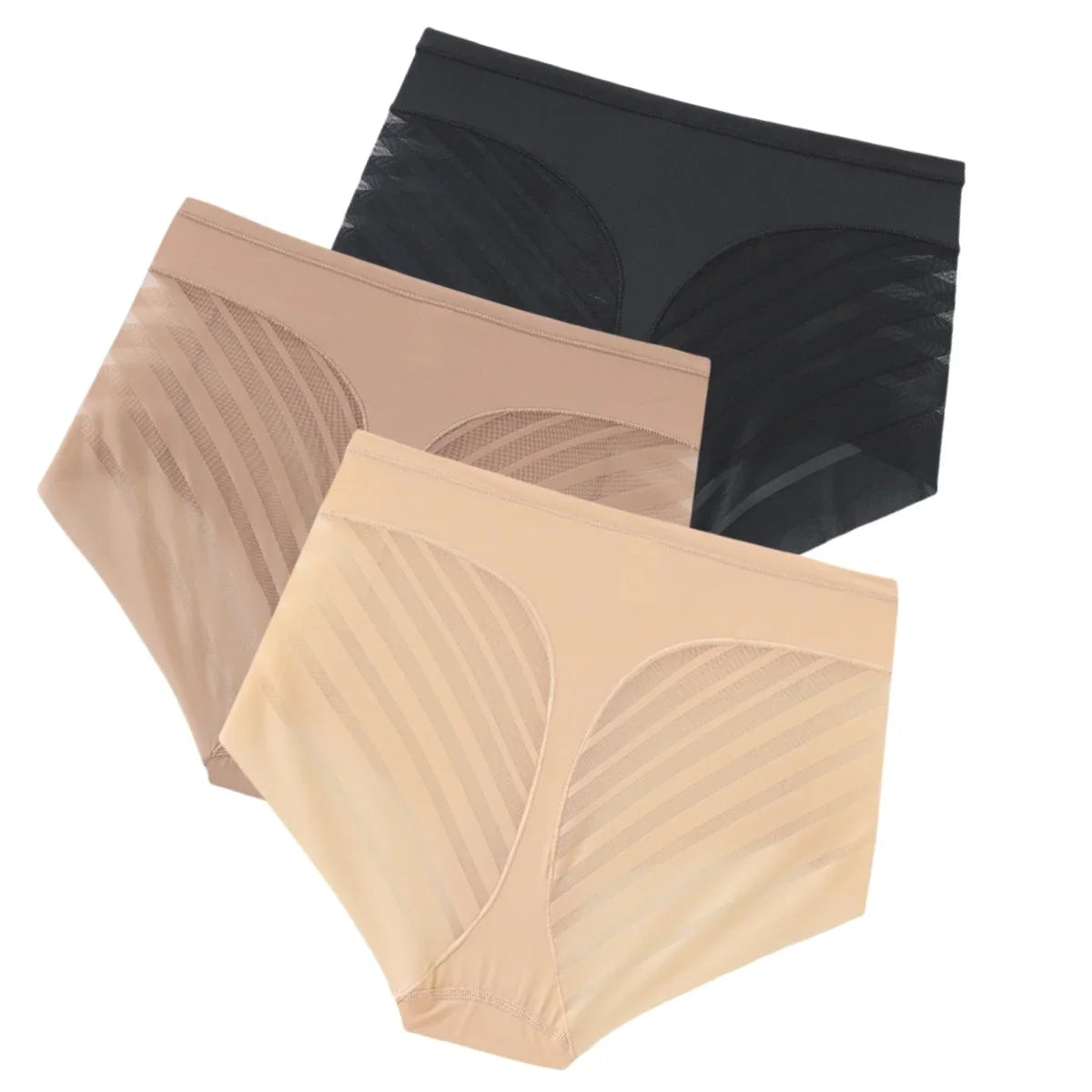 Shaping Briefs 3-Pack – Mid-Rise with Mesh Back (M–3XL)