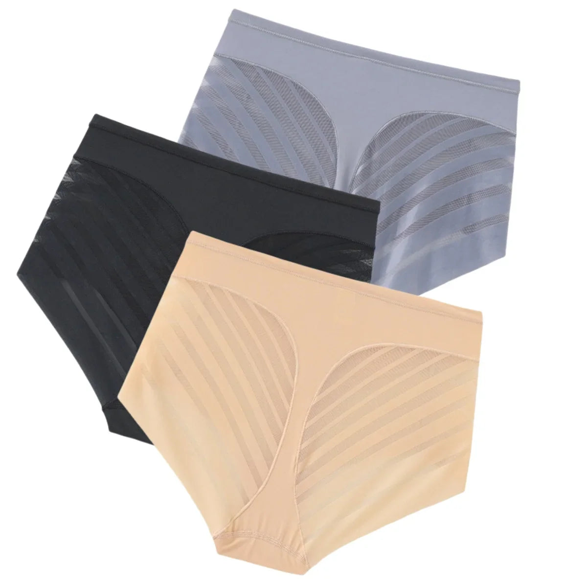 Shaping Briefs 3-Pack – Mid-Rise with Mesh Back (M–3XL)