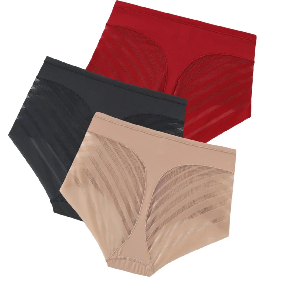 Shaping Briefs 3-Pack – Mid-Rise with Mesh Back (M–3XL)