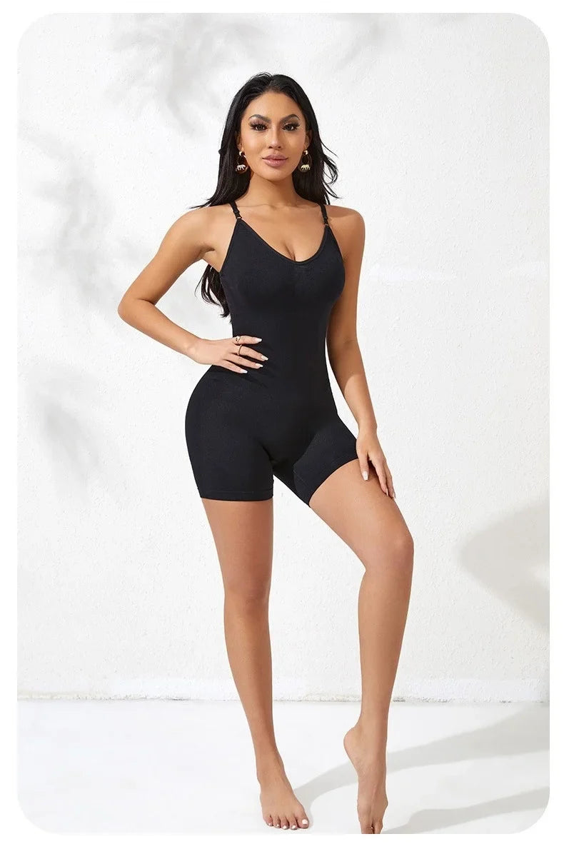 Tank Shapewear Bodysuit with Anti-Chafing Shorts (S–1XL)