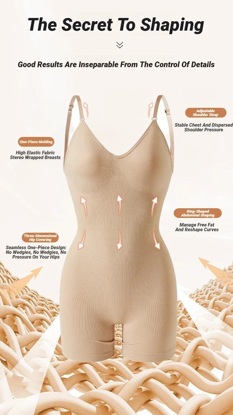 Tank Shapewear Bodysuit with Anti-Chafing Shorts (S–1XL)