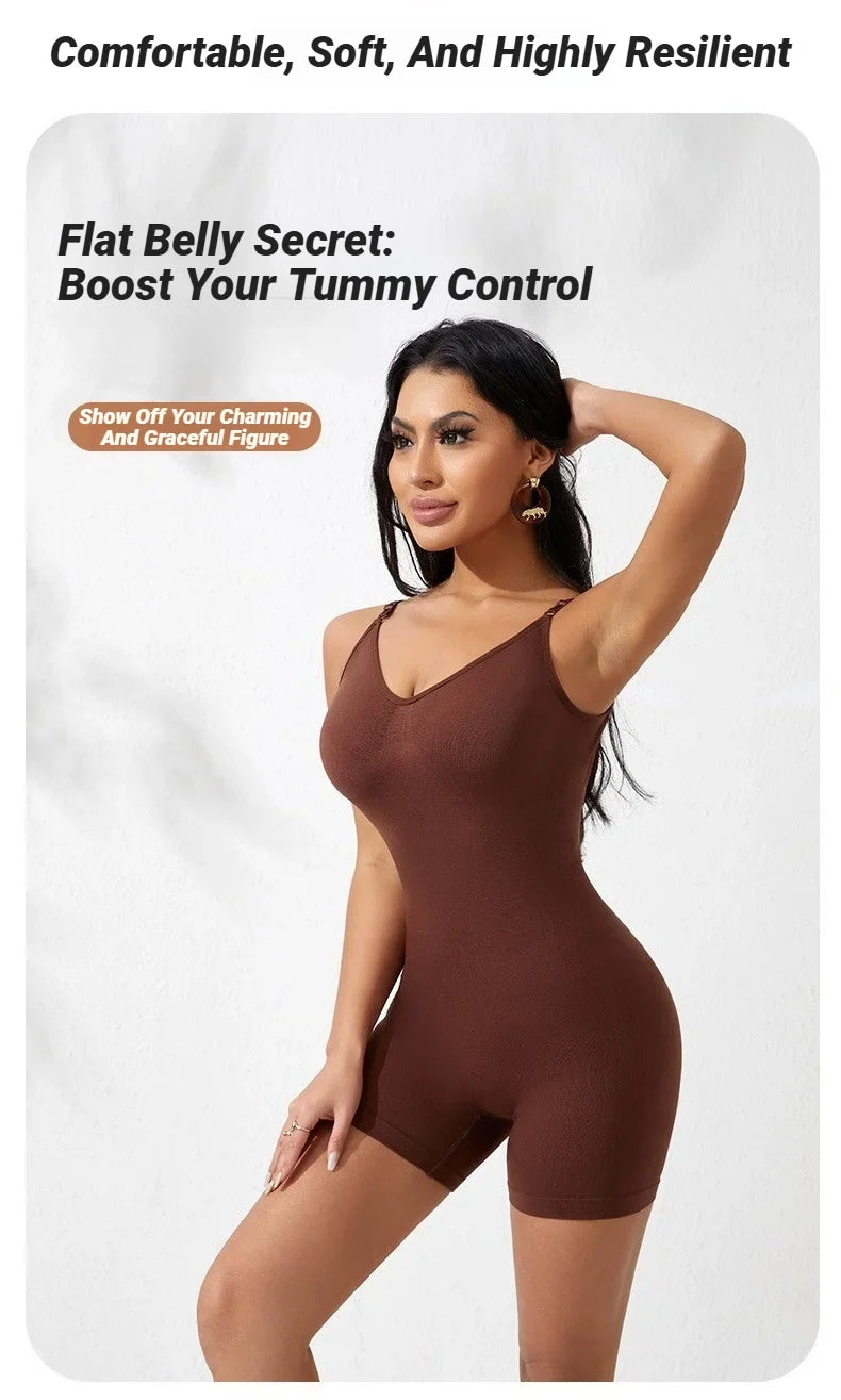 Tank Shapewear Bodysuit with Anti-Chafing Shorts (S–1XL)