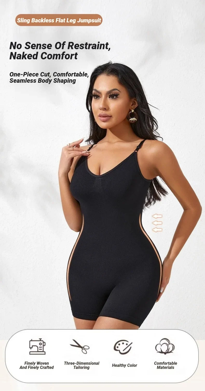 Tank Shapewear Bodysuit with Anti-Chafing Shorts (S–1XL)