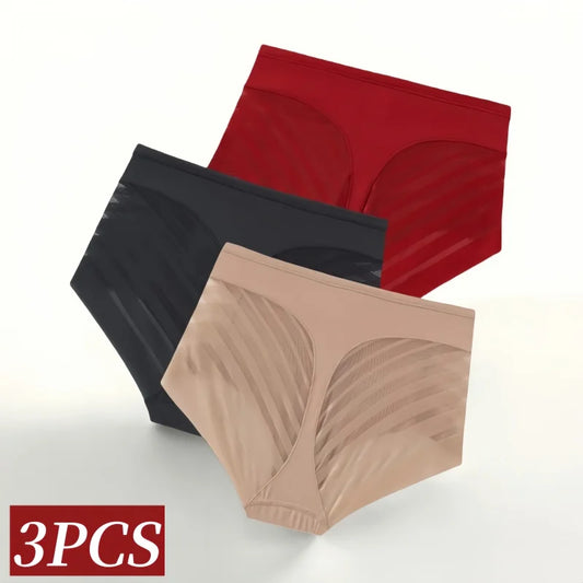 Shaping Briefs 3-Pack – Mid-Rise with Mesh Back (M–3XL)