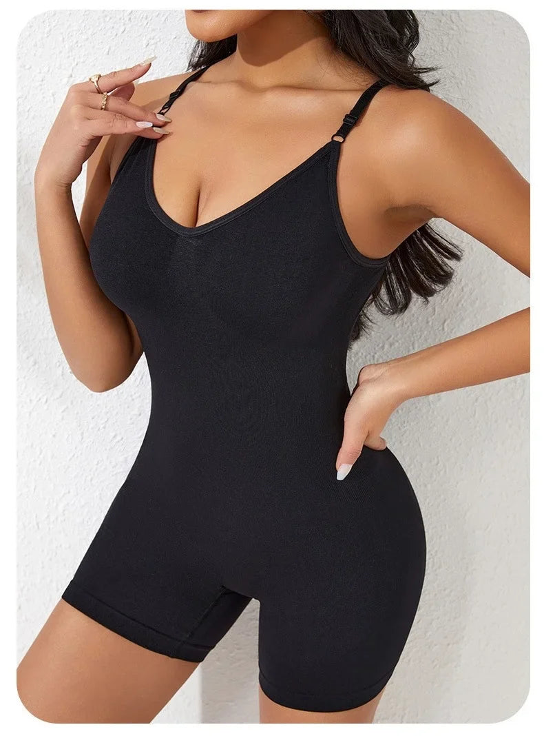 Tank Shapewear Bodysuit with Anti-Chafing Shorts (S–1XL)