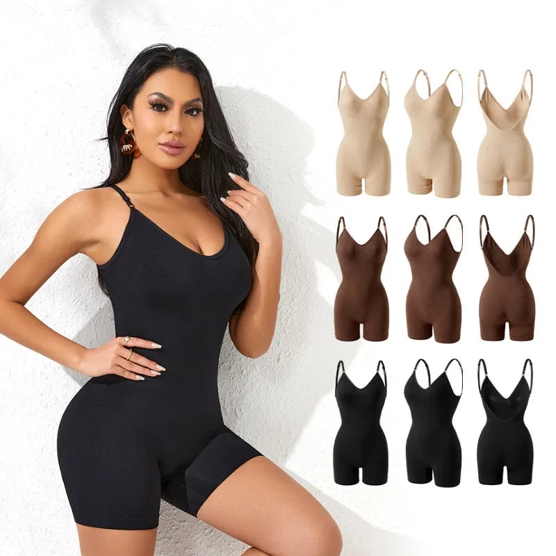 Tank Shapewear Bodysuit with Anti-Chafing Shorts (S–1XL)