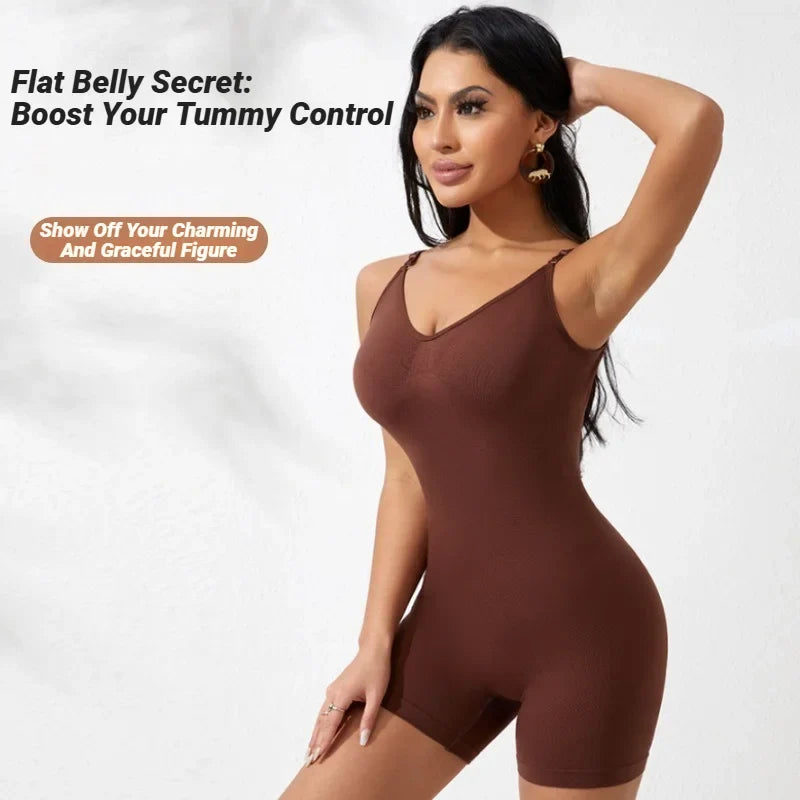 Tank Shapewear Bodysuit with Anti-Chafing Shorts (S–1XL)