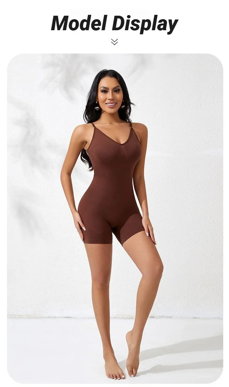Tank Shapewear Bodysuit with Anti-Chafing Shorts (S–1XL)
