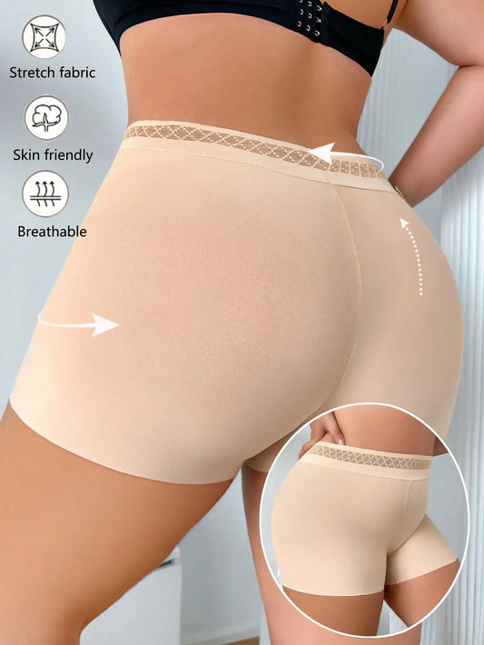 Plus-Size Lace Anti-Chafing Slip Shorts (1XL–3XL)
