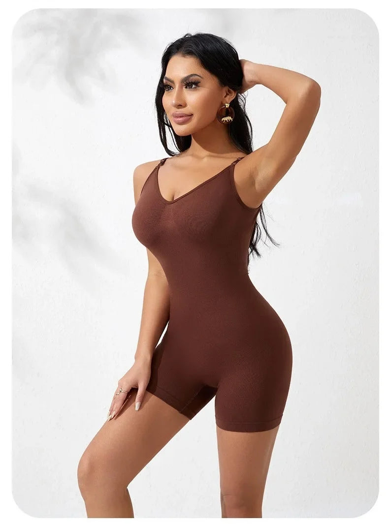Tank Shapewear Bodysuit with Anti-Chafing Shorts (S–1XL)