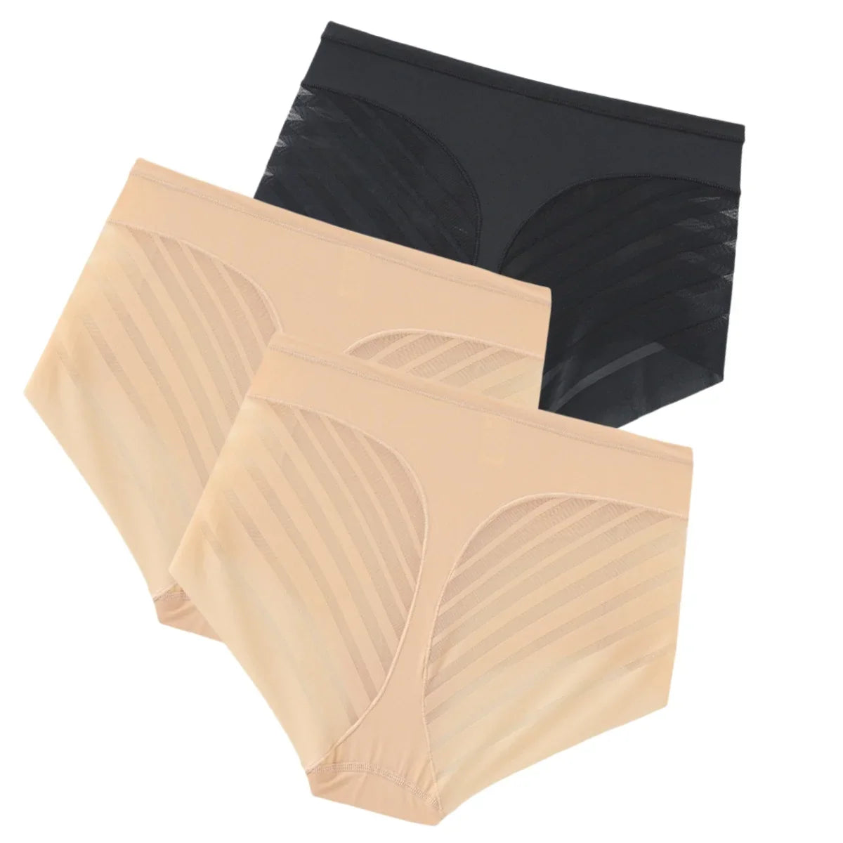 Shaping Briefs 3-Pack – Mid-Rise with Mesh Back (M–3XL)