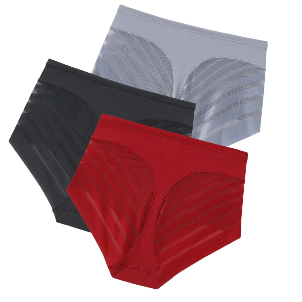 Shaping Briefs 3-Pack – Mid-Rise with Mesh Back (M–3XL)
