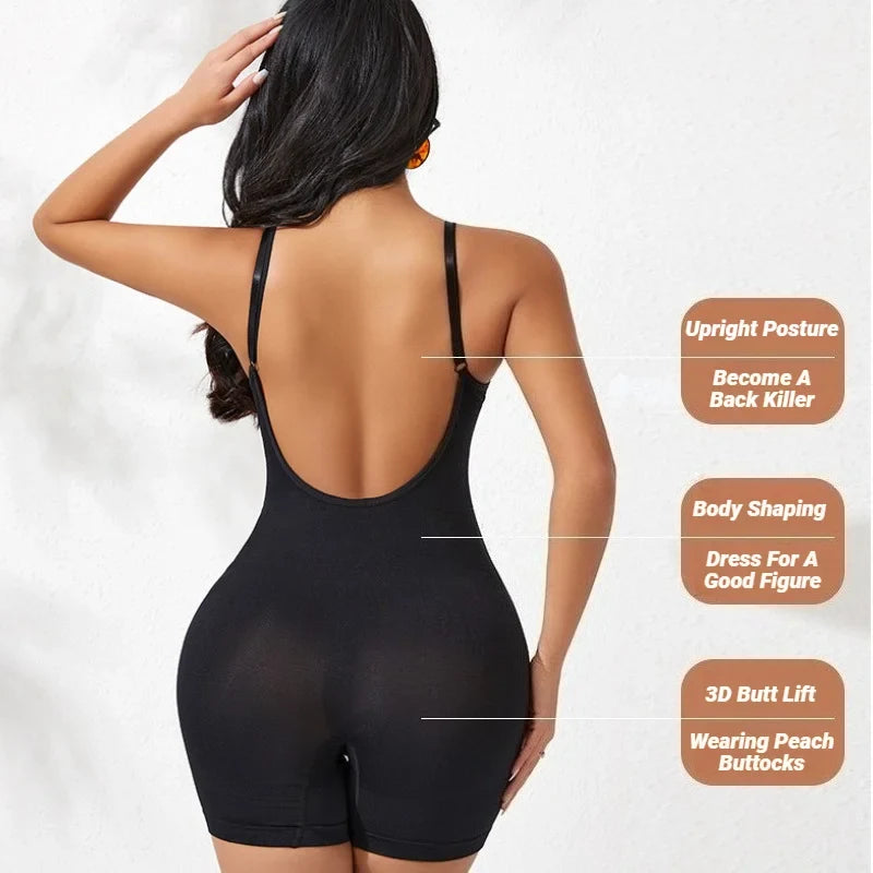 Tank Shapewear Bodysuit with Anti-Chafing Shorts (S–1XL)