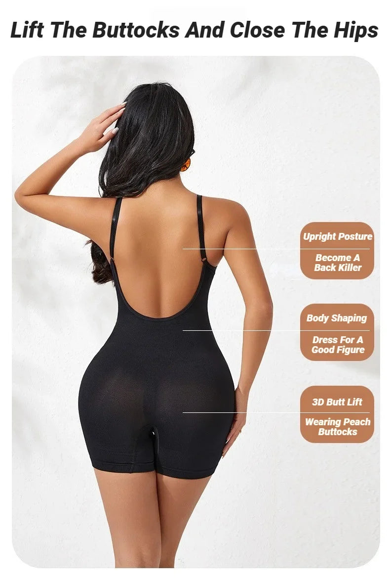 Tank Shapewear Bodysuit with Anti-Chafing Shorts (S–1XL)