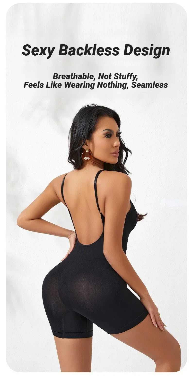 Tank Shapewear Bodysuit with Anti-Chafing Shorts (S–1XL)
