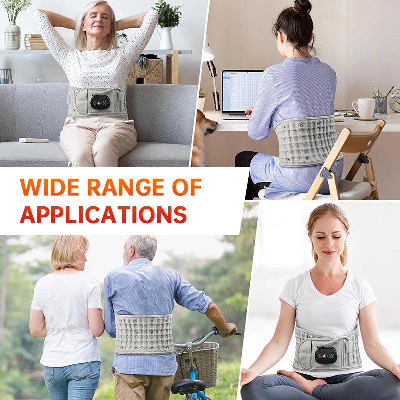 Electric Heating & Massage Waist Belt, Inflatable Airbag Lumbar Support for Back Pain and Posture Correction