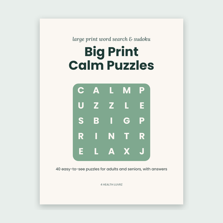 Big Print Calm Puzzles – Large Print Word Search & Sudoku (Printable)